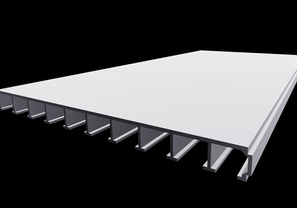 a rendered image of grey pultruded plank